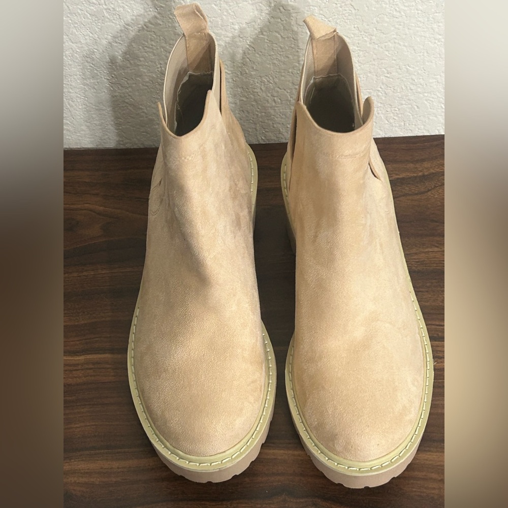 Tan Faux Suede Women’s Ankle Boots